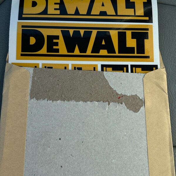 PACK OF 6 DEWALT TOOLS DECAL LABEL STICKER VINYL TOOL BOX TRUCK WINDOW CAR 2.5x8 - Foto 4