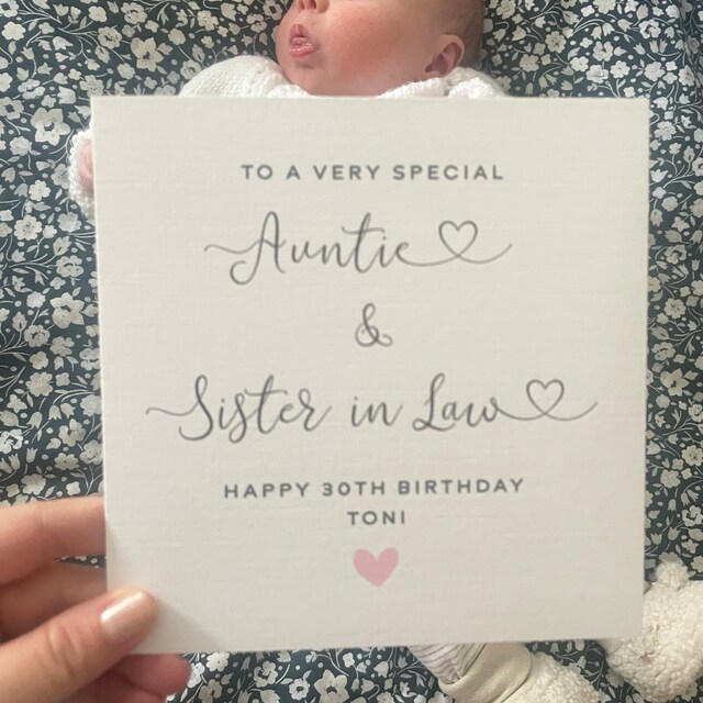 Personalised Birthday Card For Aunt, Sister-in-Law, Friend – 40th, 50th, 60th, 70th, 80th