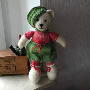 Boy Bear Toy Knitting Pattern/ in the Round/ Knitted Boy Teddy - Etsy