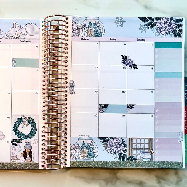 January 2021 Monthly Stickers Erin Condren Life Planner Vertical View ...