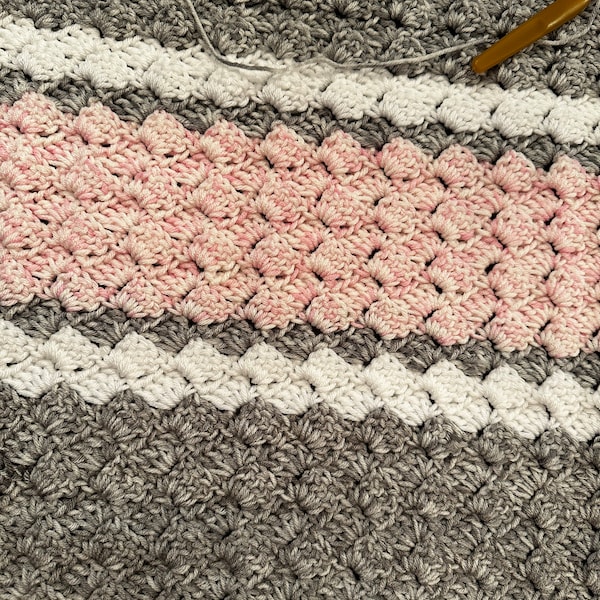Crochet Baby Blanket Pattern: Slanted Shell Design (PDF Download) - Etsy