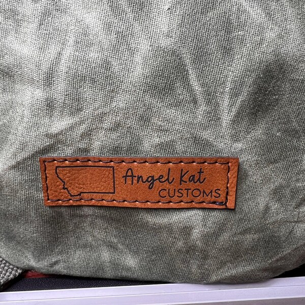 Custom Name Faux Leather Hat Patch / Personalized 3