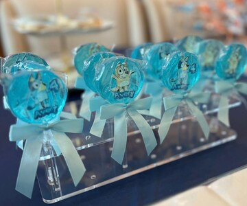 BLUEY LOLLIPOPS, Blue Dog Lollipops, Blue Heeler Cartoon Party Decor