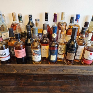 3-Tier Wooden Liquor Bottle Display Shelf - Countertop Bar Organizer For Whiskey, Spirits, Syrups, Spices