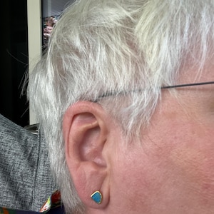 Customer photo from Sign in with Apple user, Dainty Raw Australian Opal Stud Earrings