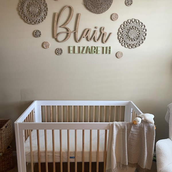 Nursery Name Sign Wooden Baby Name Sign for Nursery Wooden Name Cutout ...