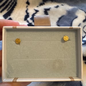 Customer photo, Soccer Ball Stud Earrings