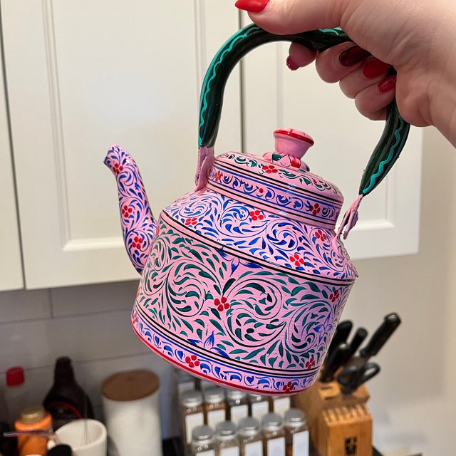 Hand Painted Tea Kettle Pink – CARAVANA