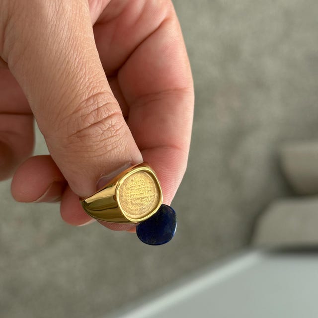 メンズ 18K ゴールドリング、ゴールドメッキ シグネット/バンドリング