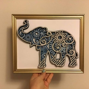 Download 3d Layered Elephant Mandala Svg 5 Layers Cut File Glowforge Etsy