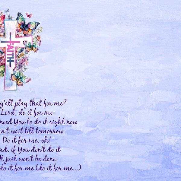 Faith Cross PNG - Faith Cross With Watercolor Flowers and Butterflies