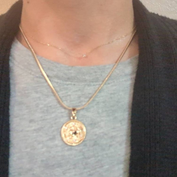 Coin Medallion Gold Filled Necklace
