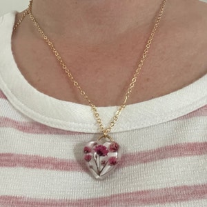 RAOING Flower Heart Pendant 【Texture】 Necklace, Broken China Jewelry, Broken China Necklace, Heart