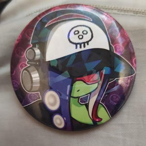 Holographic Acht DEDF1SH Splatoon 3 Side Order 58mm Pins / Badges ...