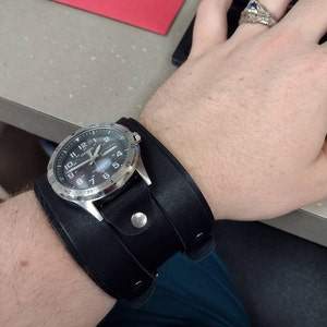 Leather Wrist Watch, Steampunk Watch, Leather Cuff Watch, Bracelet Watch,  Wide leather bracelet, Leather Strap Watch – J&J Leather, Steampunk and  Watches