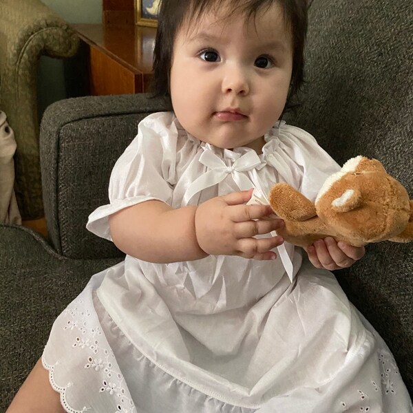 INFANTS HANDKERCHIEF HEM DRESS FREE LOVE