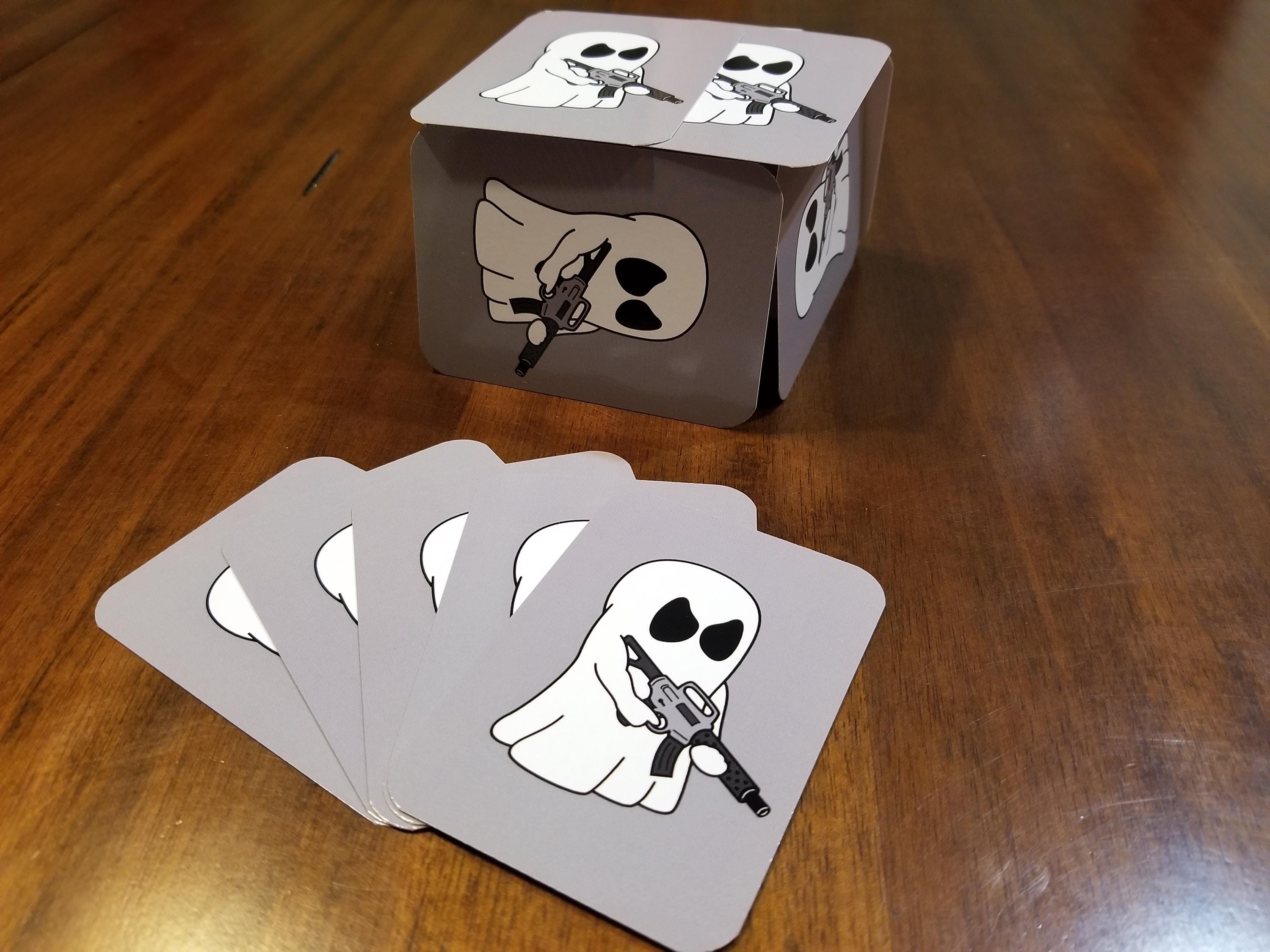 I purchased the "Ghost Gun Poker Cards".  I have always loved the "Ghost Gun" image and have purchased several of them in various formats (magnet, sticker, etc.).  These  playing cards will be a major hit at the next poker night.  Thank you ThirteenBadIdeas... keep the quality products coming!!!  Poker night will never be the same again!  :-)