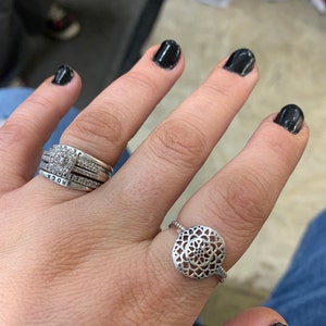 Side Cross Ring Sterling Cross Ring Stacking Rings | Etsy