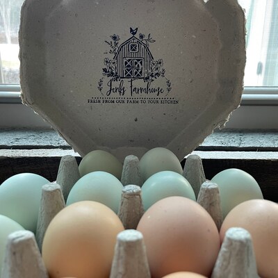 Farmhouse Rubber Stamp Egg Carton Stamp Barn Stamp Chicken Coop Stamp