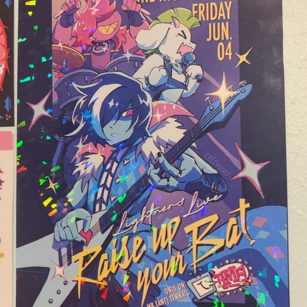 Deltarune Raise up Your Bat Kris Ralsei Susie Holographic Print - Etsy
