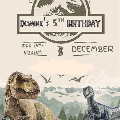 Jurassic World Thank You Tag Dinosaur Party Jurassic Park Editable Printable Canva - Etsy