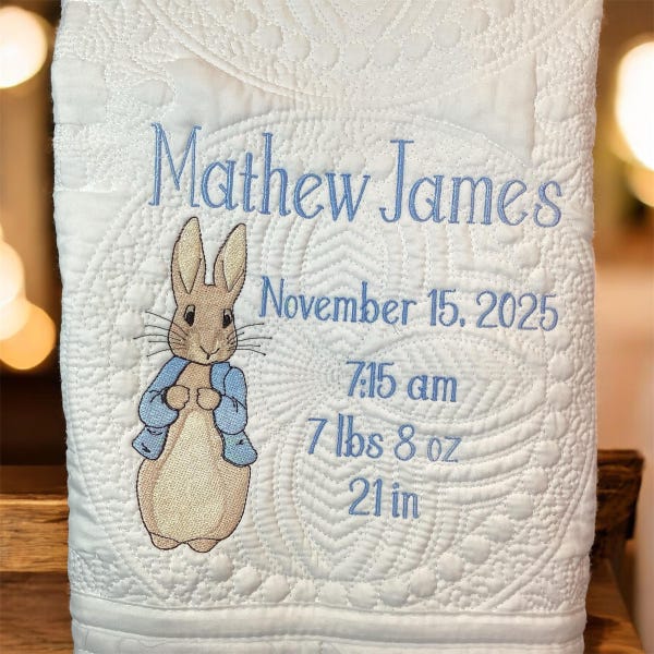 The Tale of Peter Rabbit Embroidery Machine Pattern File,cottontail ...
