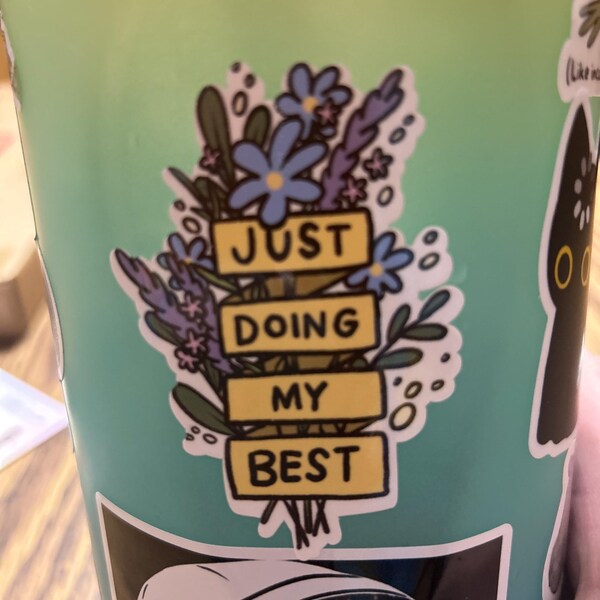 Possitive Sticker Just Doing My Best | Positive Vibe | Funny Cute Sticker | Gifts Under ...