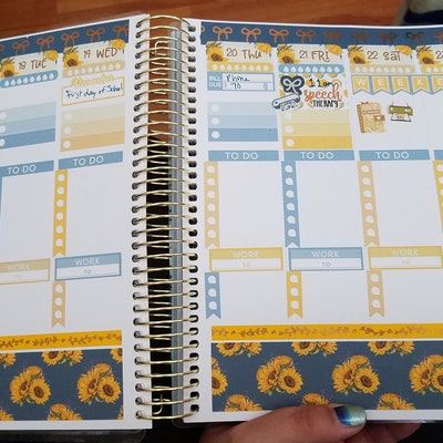 SUNFLOWERS Planner Stickers, Printable Weekly Sticker Kit, Floral ...