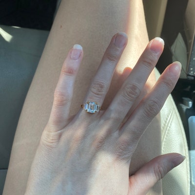Heart-Shape Moissanite Open Ring