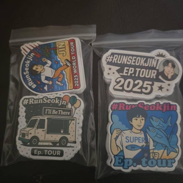 Jin “#runseokjin _EP. Tour” Stickers (freebie Packs) - Etsy