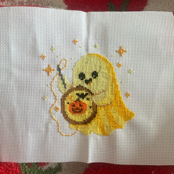 Tiny Halloween Cross Stitch Pattern Funny Ghost Embroidery Creepy Cute ...