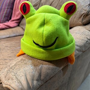 Fleece Frog Hat, Fun Animal Hat, Kids & Adult Sizes - Etsy