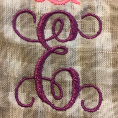 4size Interlocking Monogram 3 Letters Monogram Font BX Fonts Embroidery ...