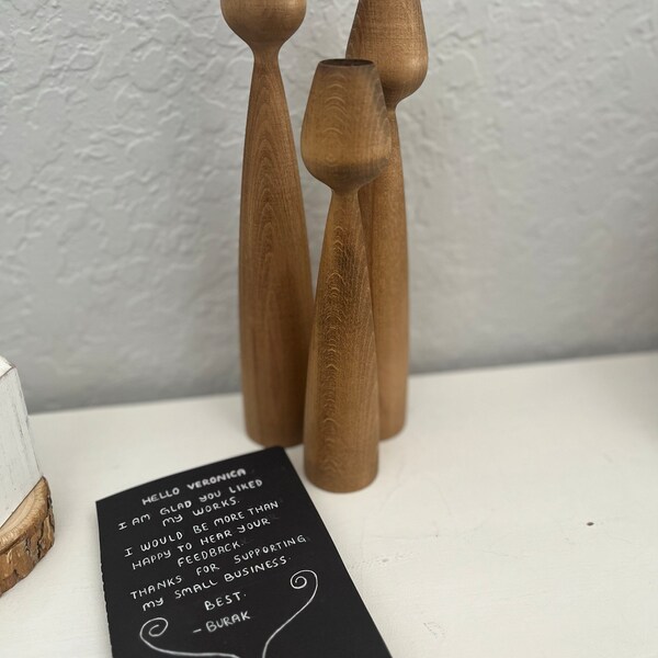 Handmade Wooden Candle Holder Set, Modern Home Decor, Candle Holder for ...
