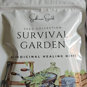 Survival Garden, Medicinal Herb Collection - 40 Seed Varieties, Over 3600 Seeds, Heirloom, Long Shelf Life, Non-GMO, Emergency Go Bag
