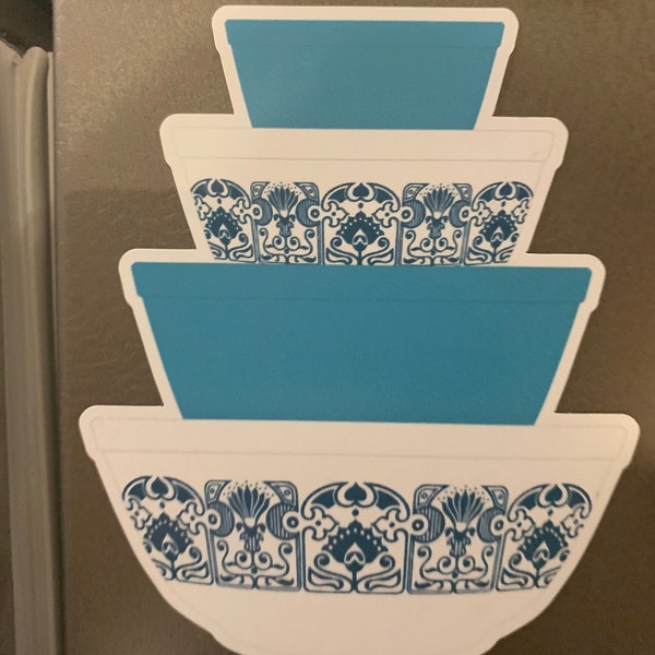 Pyrex Msical Stack Pyrex Mixing Bowl Stack Magnet: Retro Kitchen Decor Gift - Etsy