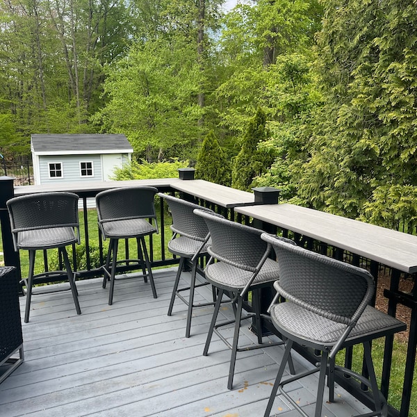 Bar Table/deck Railing/patio Bar/outdoor Dining - Etsy