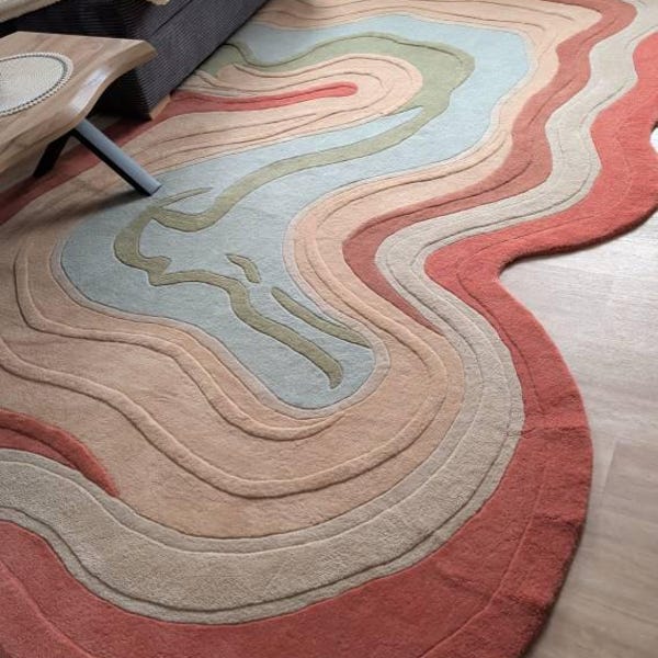Wave Rugs With Unique Shapes, Modern Artistic Style, Soft Texture, Boho ...