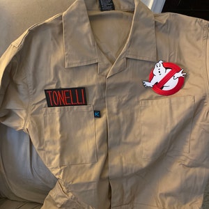 Athena Brands Ghostbusters Adult Size Patch Set – No Ghost Logo + Custom Name Tag, Iron-On