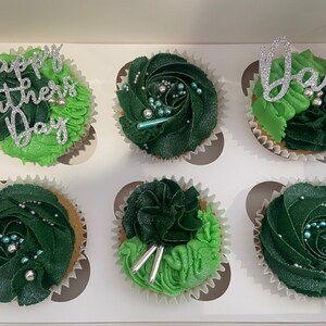 24 Stück Happy Father's Day Cupcake Toppers – Glitzernde Dekoration Für Vatertag, Geburtstag & Mottopartys