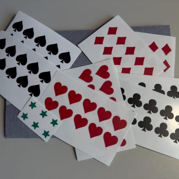 40 Vinyl Stickers, Playing Card Suits, Poker Casino Party Decals - Etsy