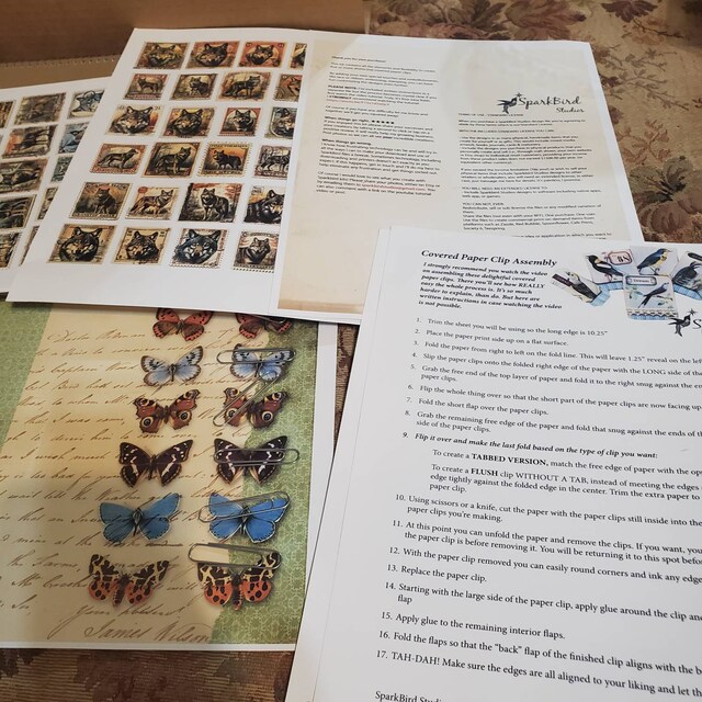 Butterfly Kisses Altered Paper Clips and Tabs for Journals and