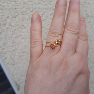 Customer photo from Beata, Dainty Raw Carnelian Ring