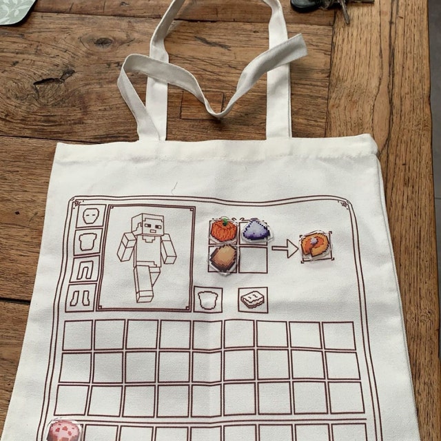 Tote Bag V2 Inventory Inspired Minecraft 270g m2 Etsy