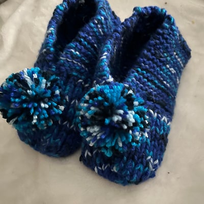 Knitting Pattern How to Knit Adult Bootie Slippers Pattern With Step-by ...