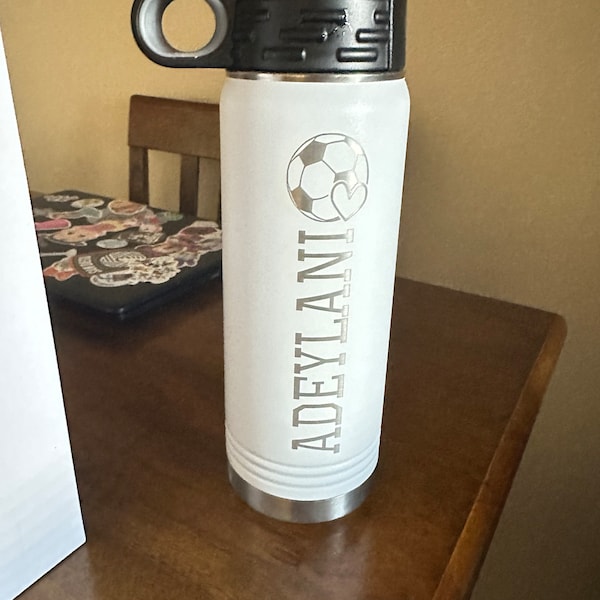 Personalized Soccer Water Bottle for Girls – Custom Name Kids Sports ...