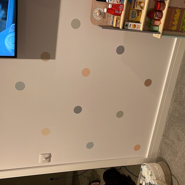 Boho Neutral Polka Dot Wall Stickers, Soft Pastel Nursery Wall Decals ...