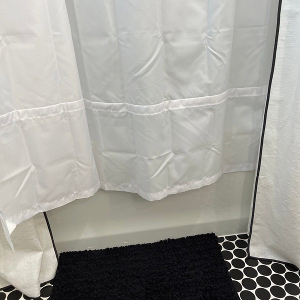 Shower Curtain Liner Extra Long, Custom Odd Size Wide Waterproof 84 96 108 120 Inch Stall Claw ...