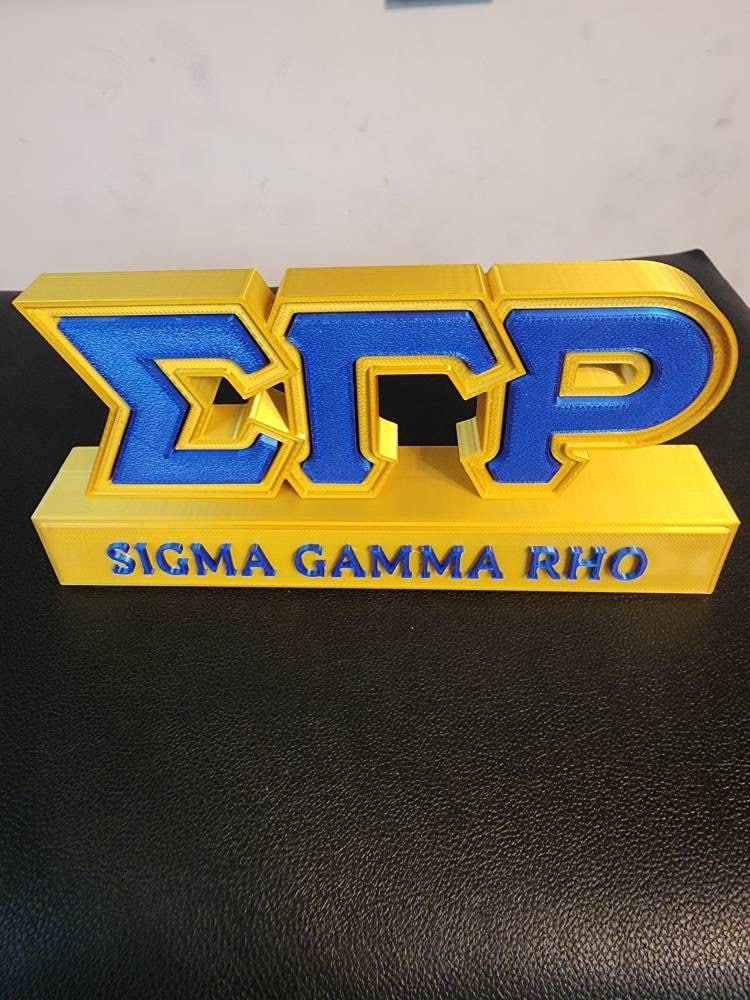 Sigma Gamma Rho Blau &amp; Gold inspiriertes anpassbares Schreibtisch-Namensschild