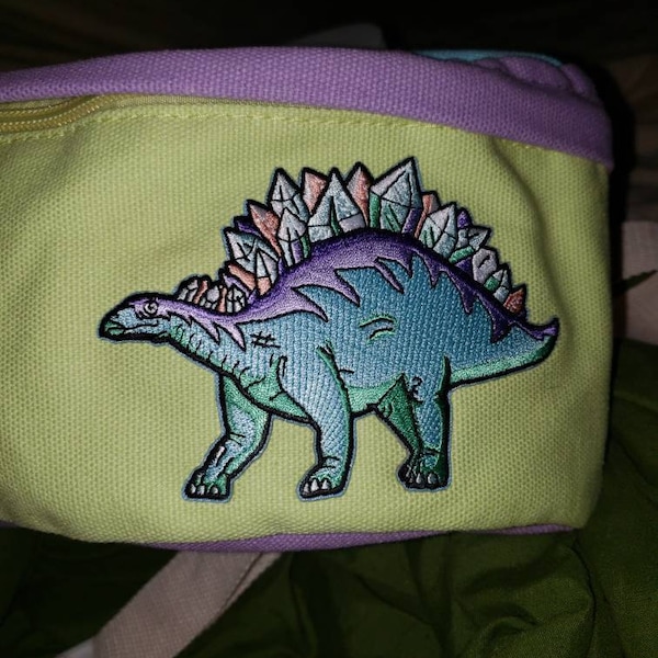 Crystal Stegosaurus Dinosaur Patch - Iron on Embroidered Patches ...